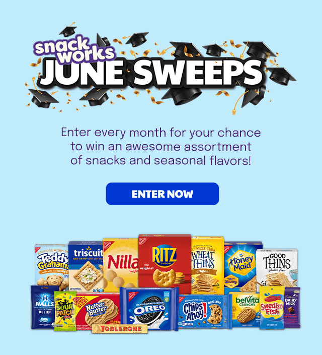 snackworks - JUNE SWEEPS - Enter every month for your chance to win an awesome assortment of snacks and seasonal flavors! - ENTER NOW