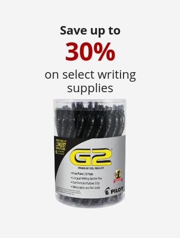 Save up to 0.3 on writing supplies