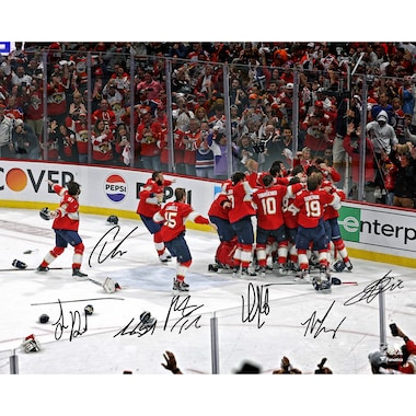  Autographed 2024 Stanley Cup Champions 16" x 20" Celebration Photograph with Multiple Signatures - Limited Edition of 200