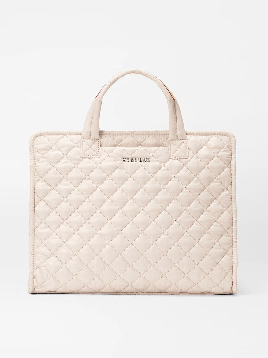 Image of MZ Wallace Medium Box Tote in Mushroom Oxford