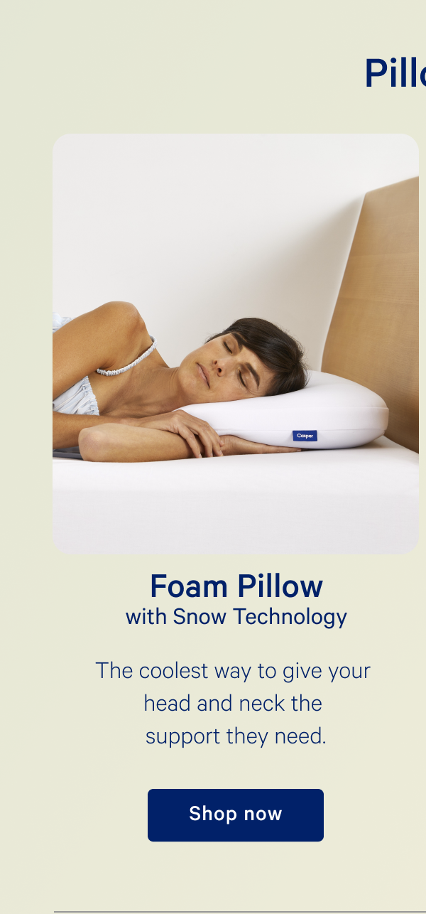 Foam Pillow with Snow Technology >> Shop now >>