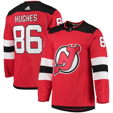  adidas Jack Hughes Red  Home Primegreen Authentic Player Jersey