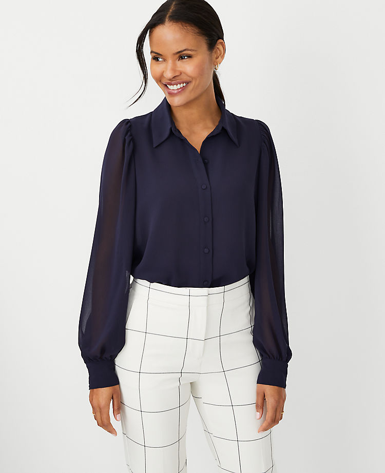 Collared Puff Sleeve Shirt