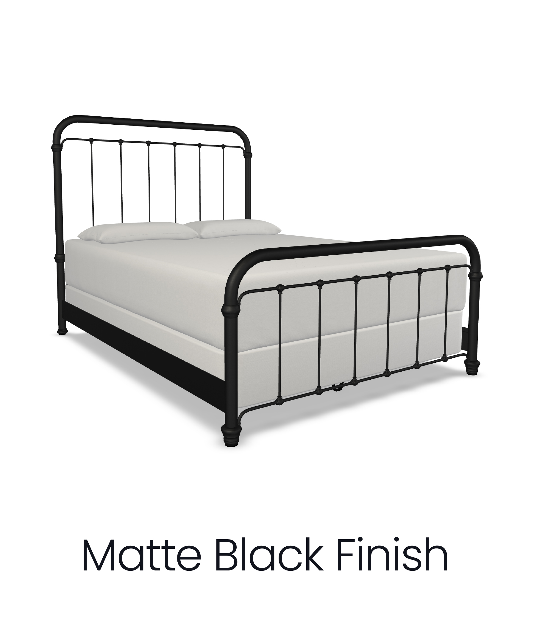 Wesley Allen Braden bed in Matte Black finish.