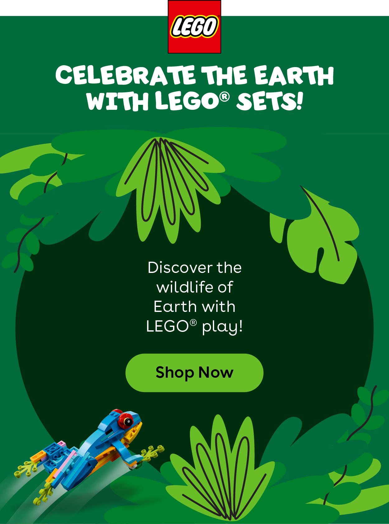 Celebrate the Earth with LEGO® Sets! Discover the wildlife of Earth with LEGO® play!