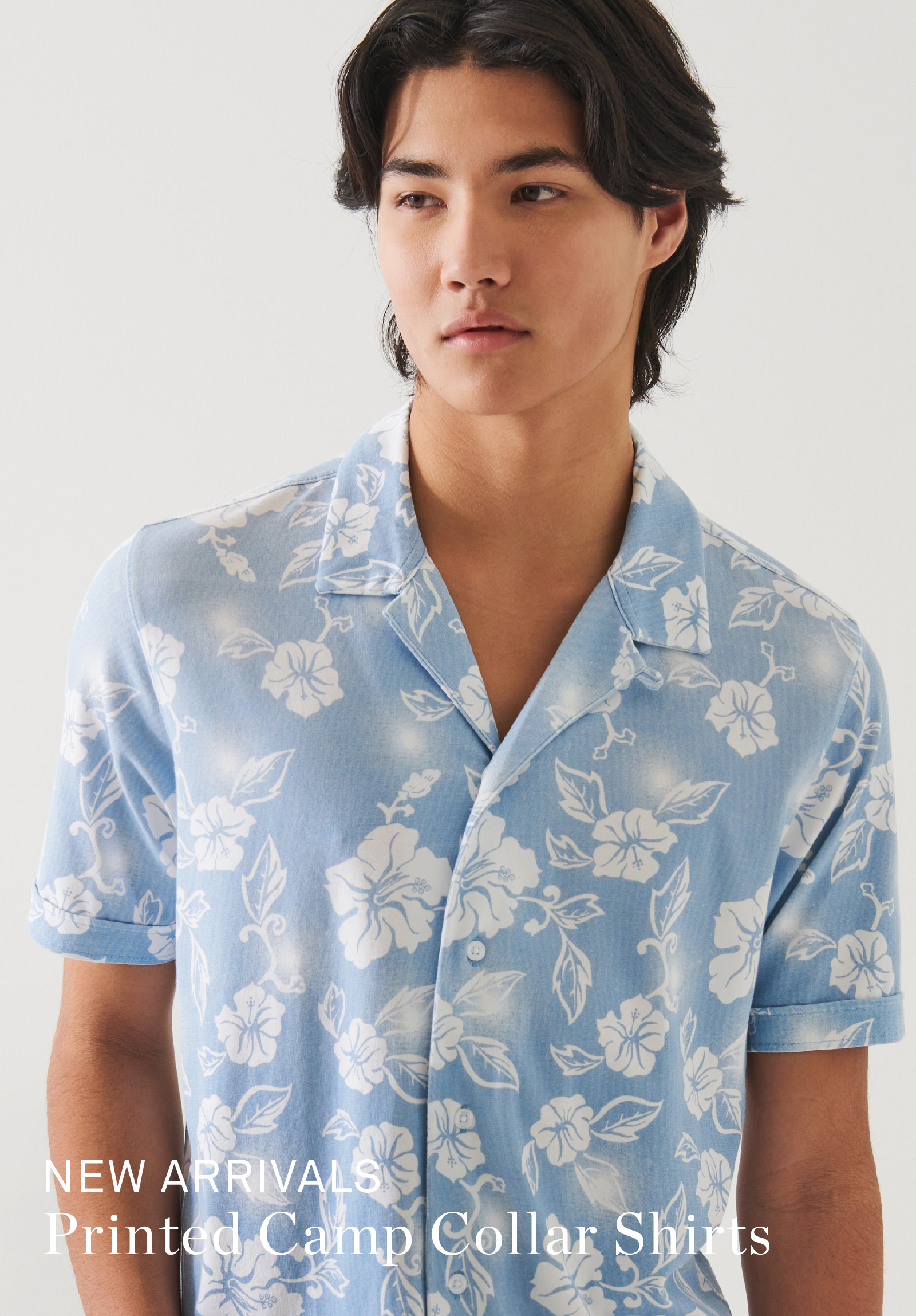 PIMA COTTON STRETCH PRINTED CAMP SHIRT