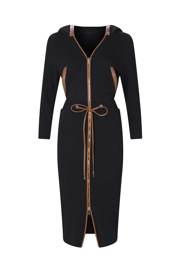 Image of The Annie Hoodie Dress In Black