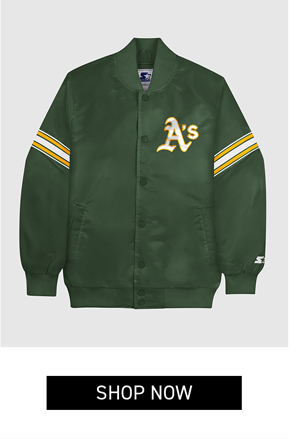 OAKLAND ATHLETICS VARSITY SATIN FULL-SNAP JACKET