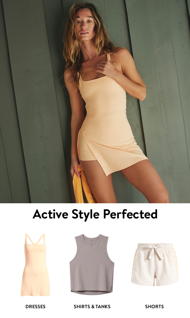 Active dress and shorts from FP Movement by Free People. Active tank from Rhone.