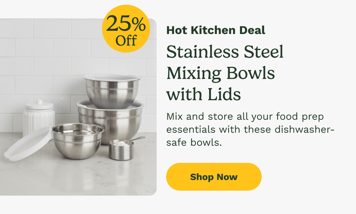 Hot Kitchen Deal Stainless Steel Mixing Bowls  with Lids Mix and store all your food prep essentials with these dishwasher-safe bowls.