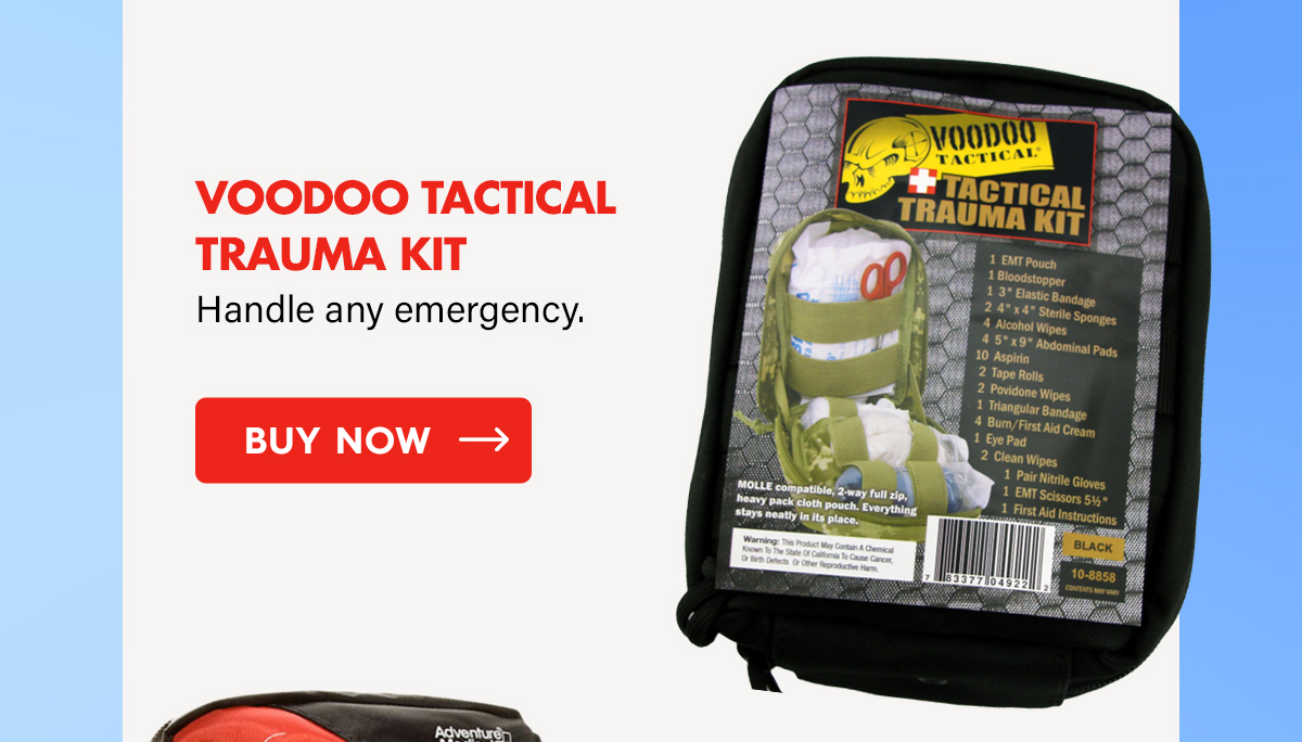 Voodoo Tactical Trauma Kit Handle any emergency. CTA: Buy Now