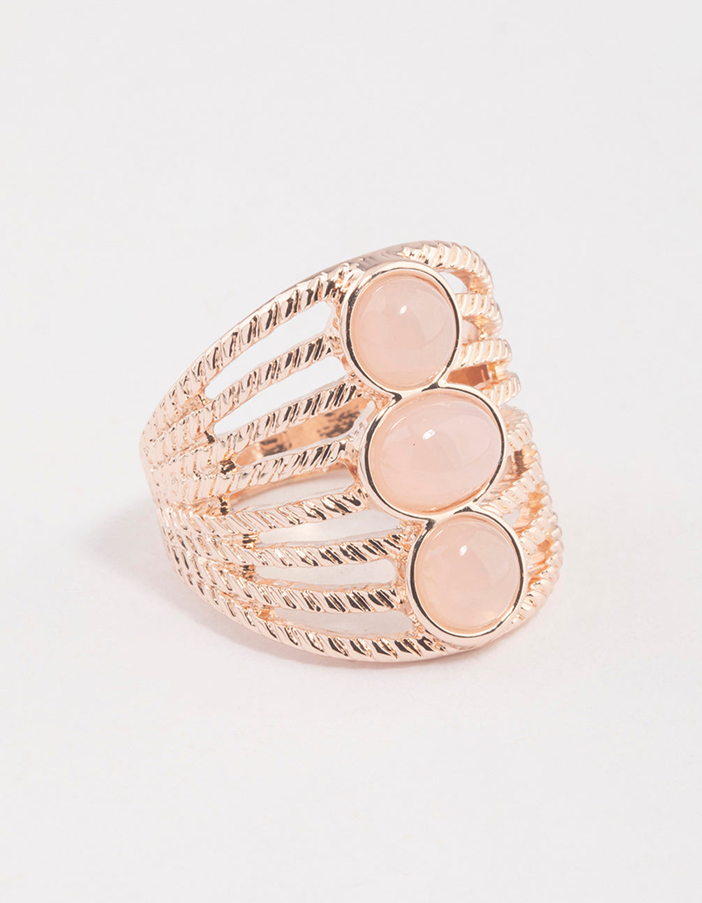 Image of Rose Gold Vertical Triple Stone Ring