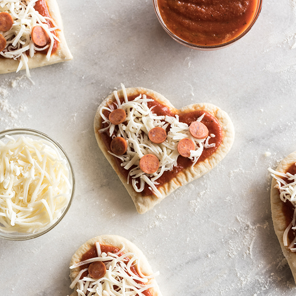 Heart-Shaped Mini Pizzas