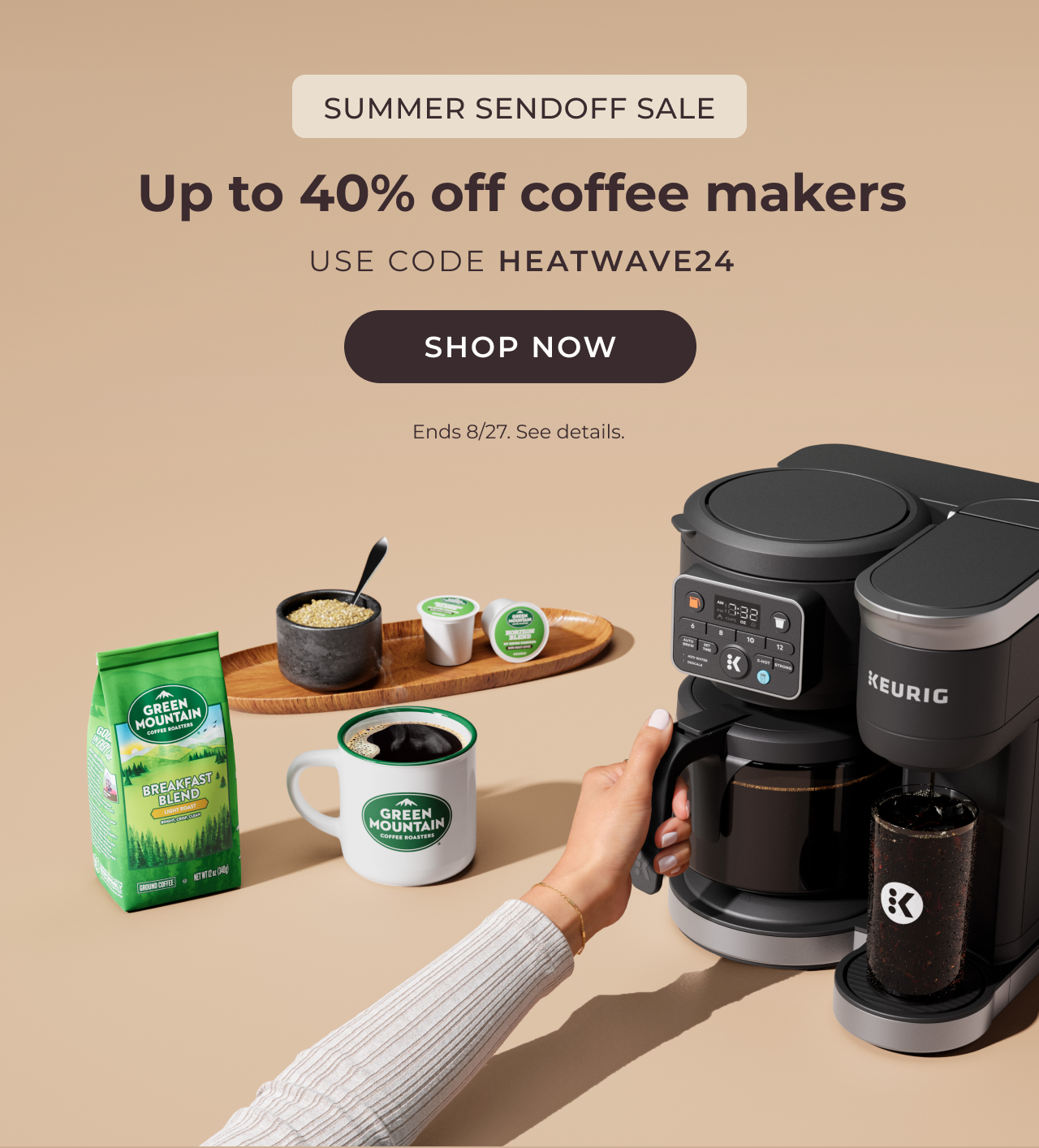 Up to 40% off coffee makers with code HEATWAVE24