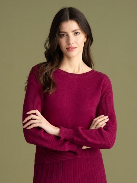 RUFFLE CUFF COTTON JUMPER