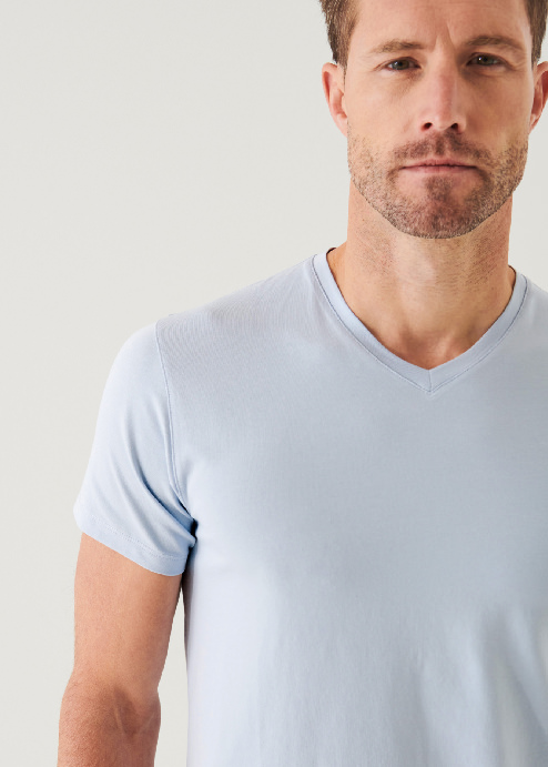 PIMA COTTON STRETCH V-NECK T-SHIRT