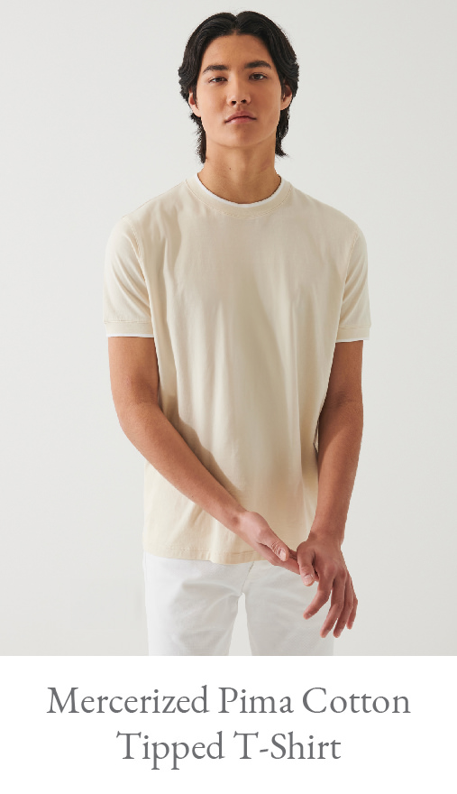 MERCERIZED PIMA COTTON TIPPED T-SHIRT