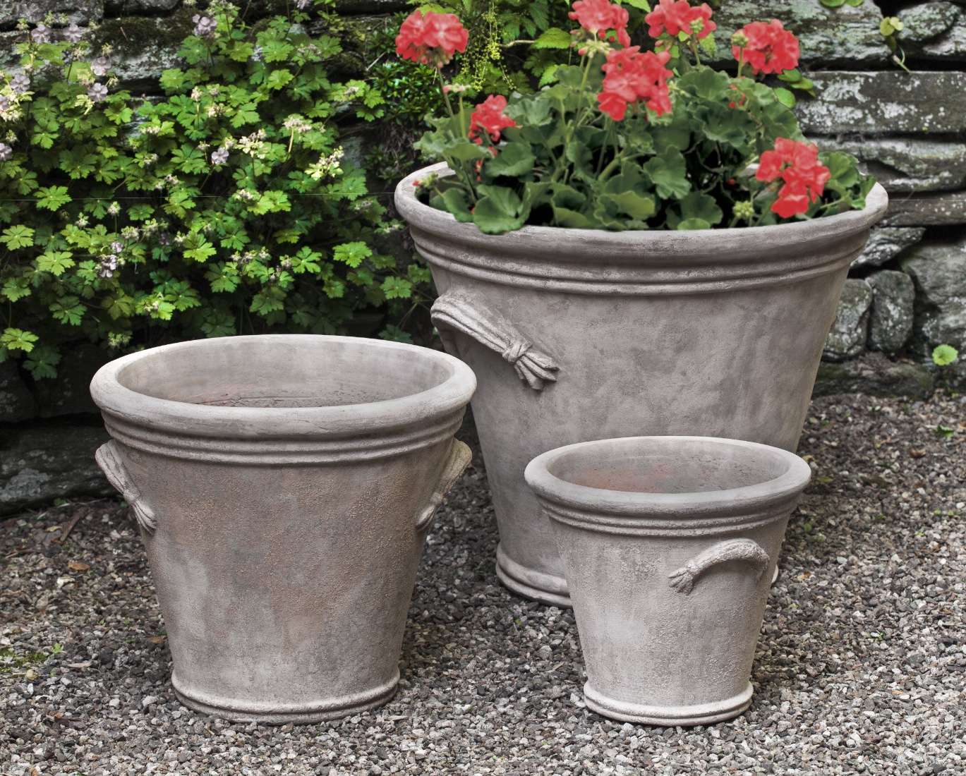 Fluted Handle Planter - Antico Terra Cotta