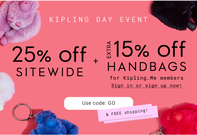 KIPLING DAY EVENT USE CODE: GO