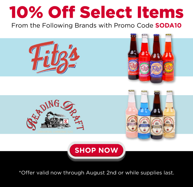 10% Off Select Items from the following brands with Promo Code SODA10