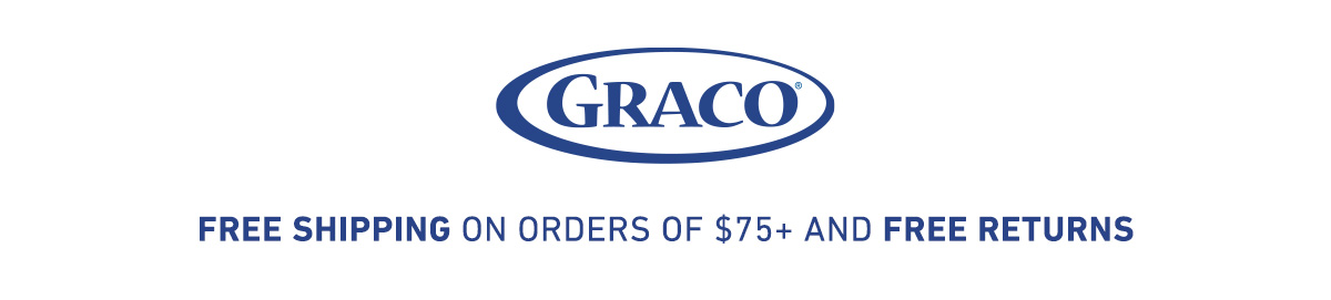 Graco logo with free shipping on orders of $75+ and free returns