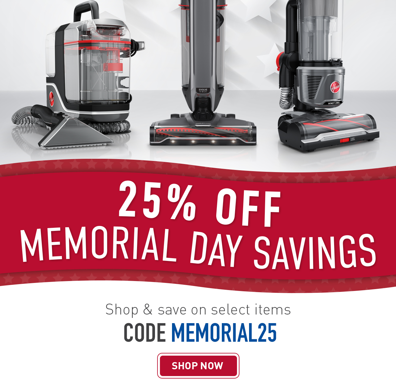 Save 25% with code MEMORIAL25