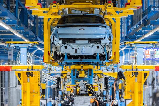 Photo of a Ford vehicle in a factory