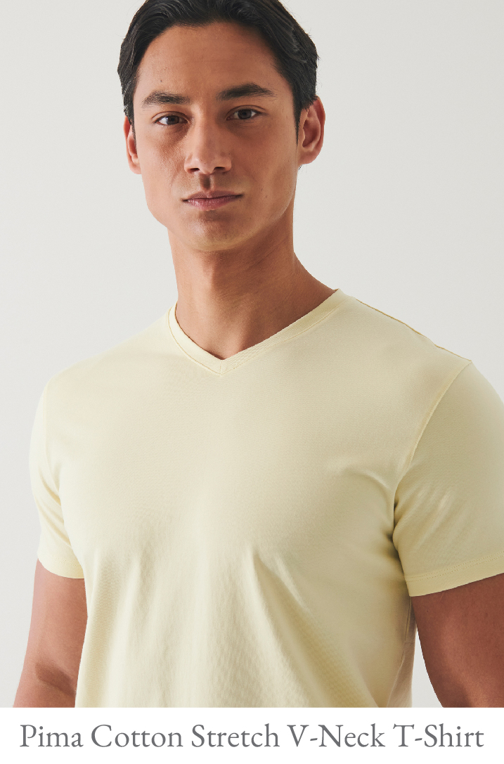 PIMA COTTON STRETCH V-NECK T-SHIRT