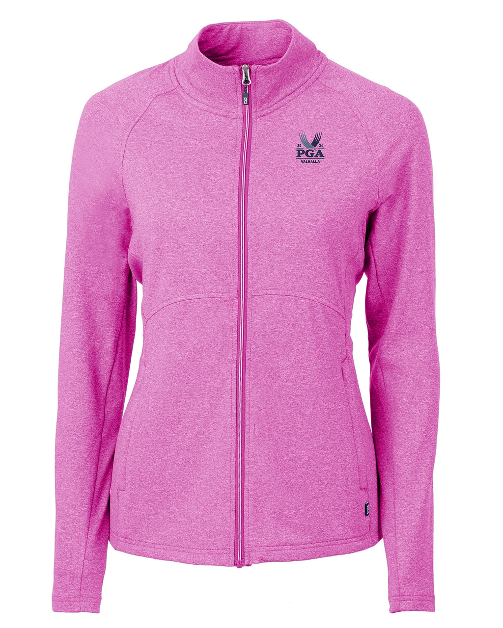 Image of 2024 PGA Championship Cutter & Buck Adapt Eco Knit Heather Recycled Womens Full Zip