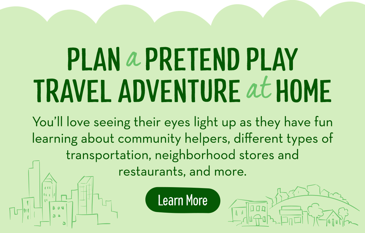 Play a pretend play travel adventure at home - learn more