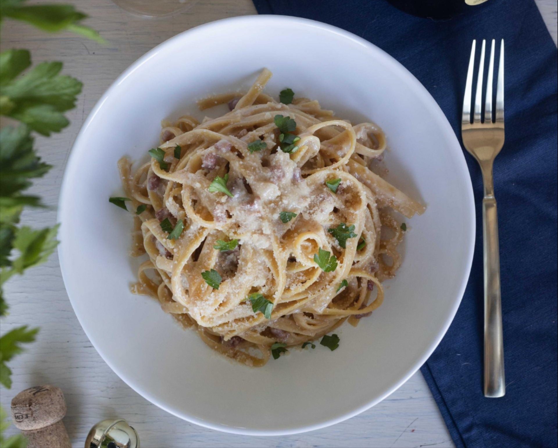 Fettuccine with Champagne Cream Sauce