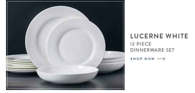 Shop Lucerne White 12 Piece Dinnerware Set