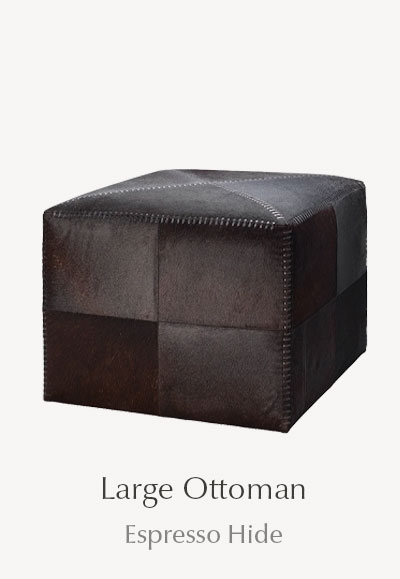 Large Ottoman in Espresso Hide - SHOP NOW