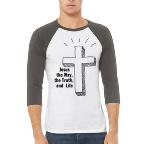 Unisex 3/4 sleeve Raglan T-shirt - Jesus the Way, the Truth and Life