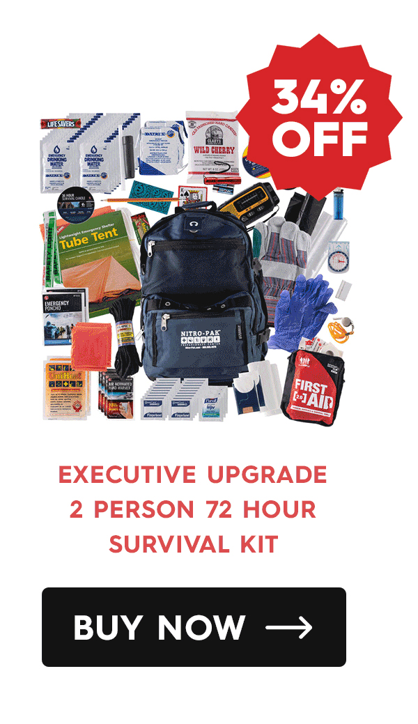 34% Off Executive Upgrade 2 Person 72 Hour Survival Kit CTA: Buy Now