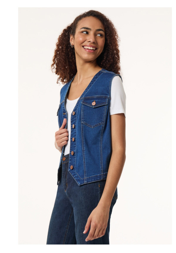 City Denim Vest, Shore Wash