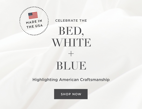 Celebrate the bed, white + blue!