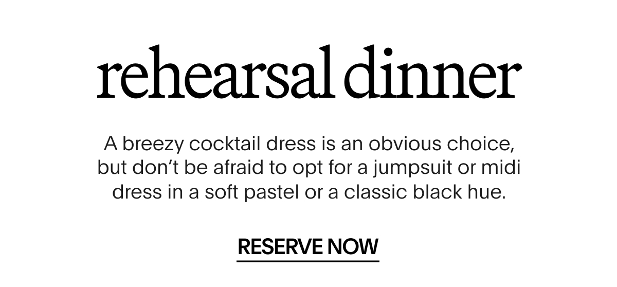 Rehearsal Dinner | Reserve Now