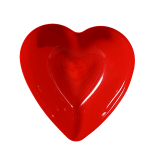 Heart-shaped red candy dish