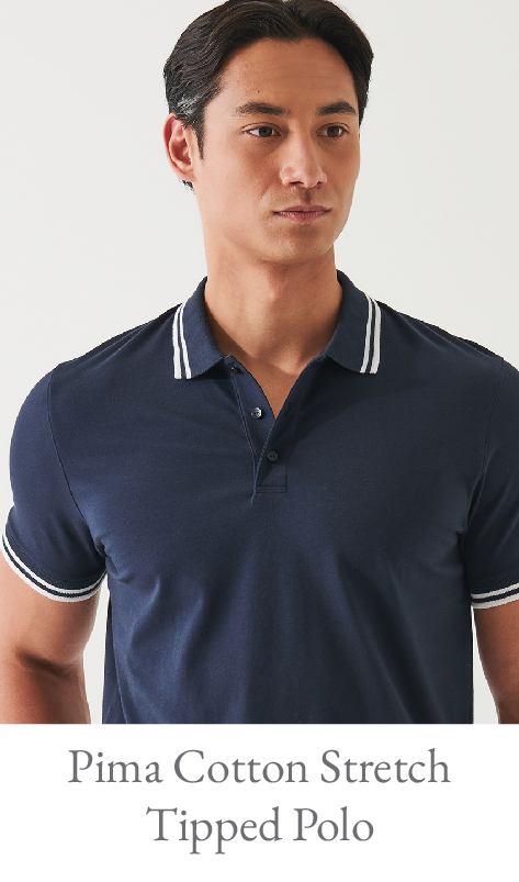 PIMA COTTON STRETCH TIPPED POLO