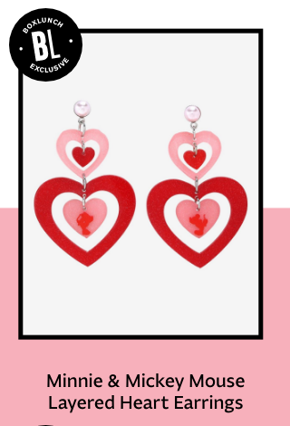 Minnie and Mickey Mouse Layered Heart Earrings