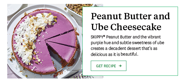 Peanut Butter and Ube Cheesecake