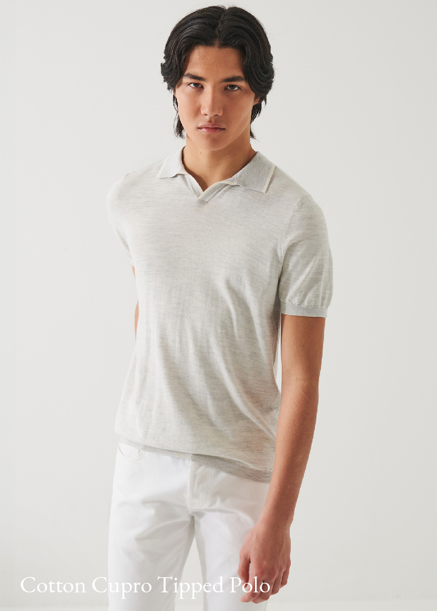 COTTON CUPRO TIPPED POLO