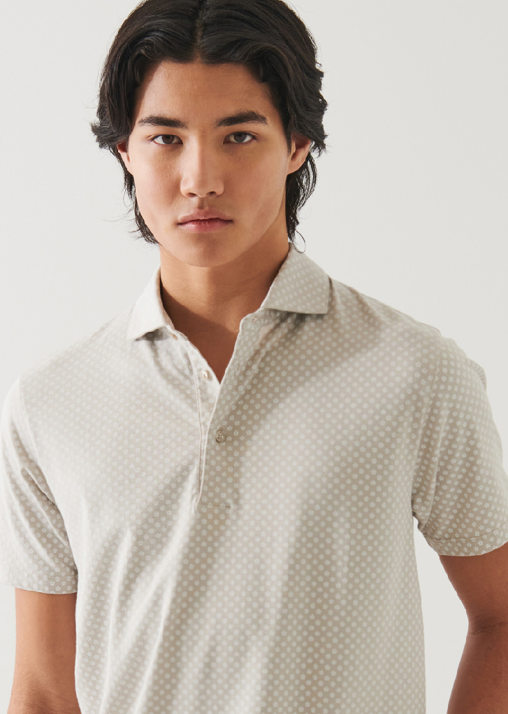 PIMA COTTON STRETCH PRINTED POLO