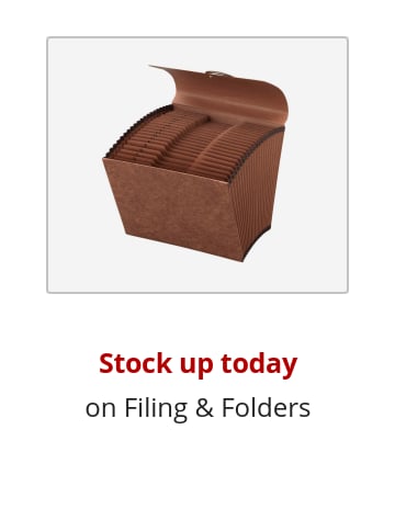 Stock up today on Filing & Folders