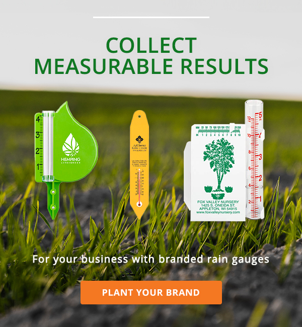 Collect measurable results for your business with branded rain guages.