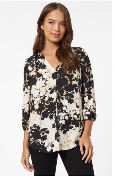 Printed Satin Twill Kelly Blouse