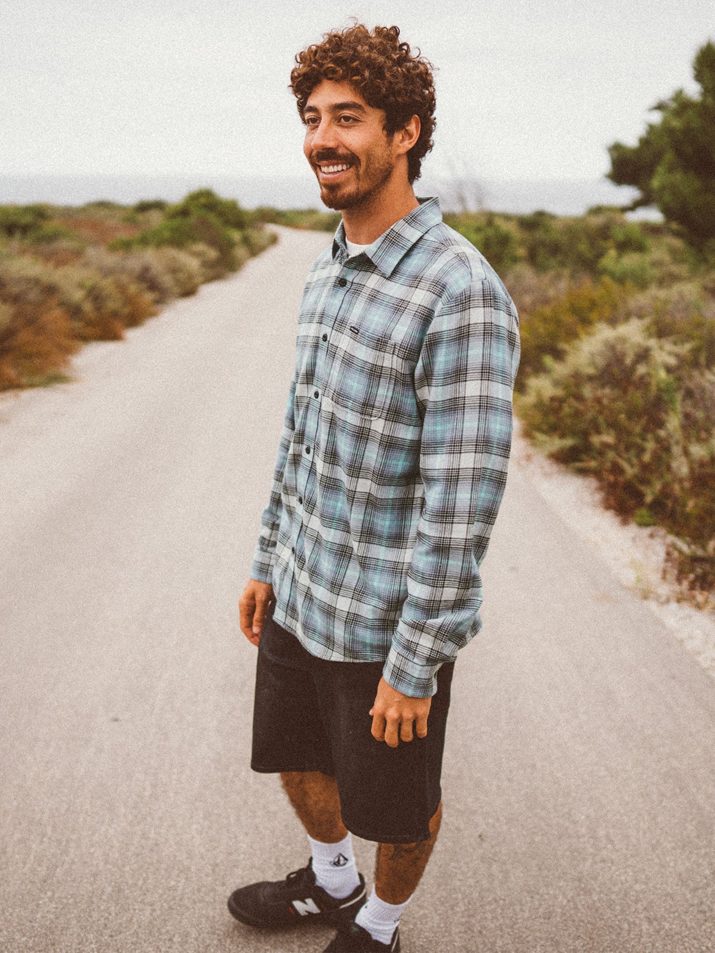 Image of Caden Plaid Long Sleeve Shirt - Tower Grey