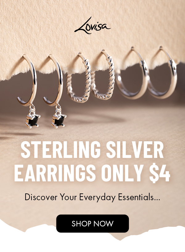 STERLING SILVER EARRINGS ONLY $4