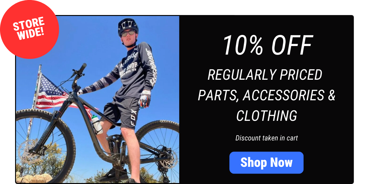 10% off regularly priced parts, accessories & clothing